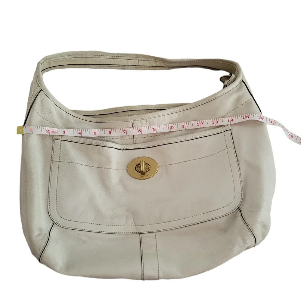 Large Coach white leather bag - Picture 9 of 16